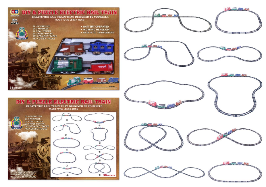 Puzzle track electric light music train