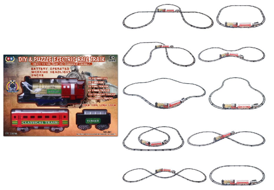 Puzzle rail electric smoking light train