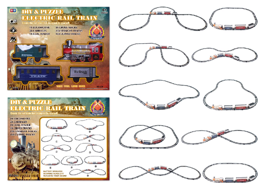 Puzzle track electric light music train