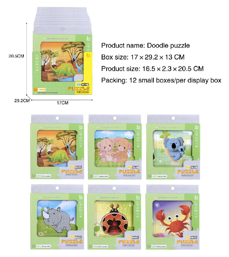 6*2 Doodle Animal Puzzle