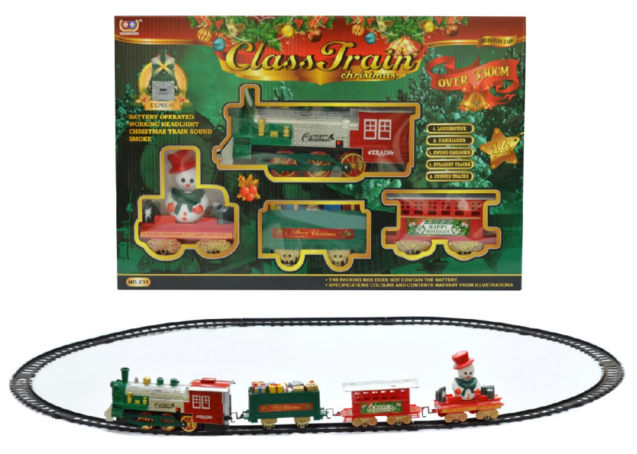 Electric smoking light music track train with Christmas special IC