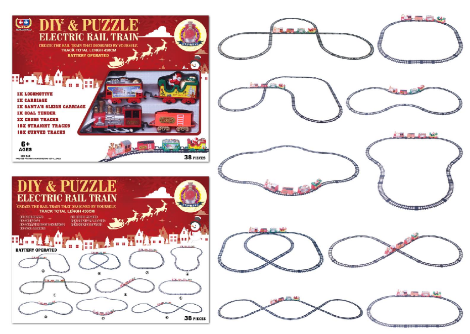 Puzzle track electric Christmas train